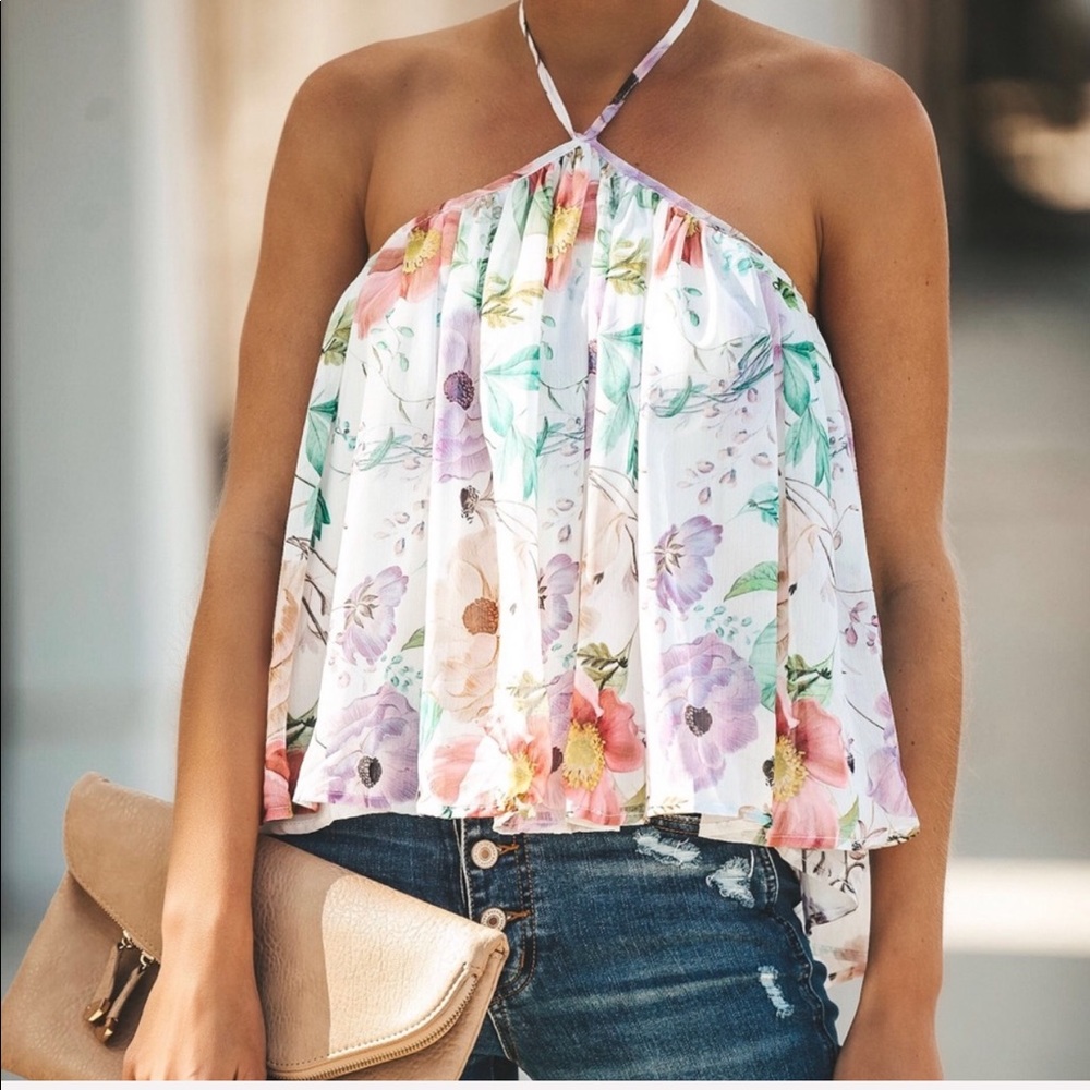 LAST ONE Water Lily Halter Top Vici - Picture 3 of 7